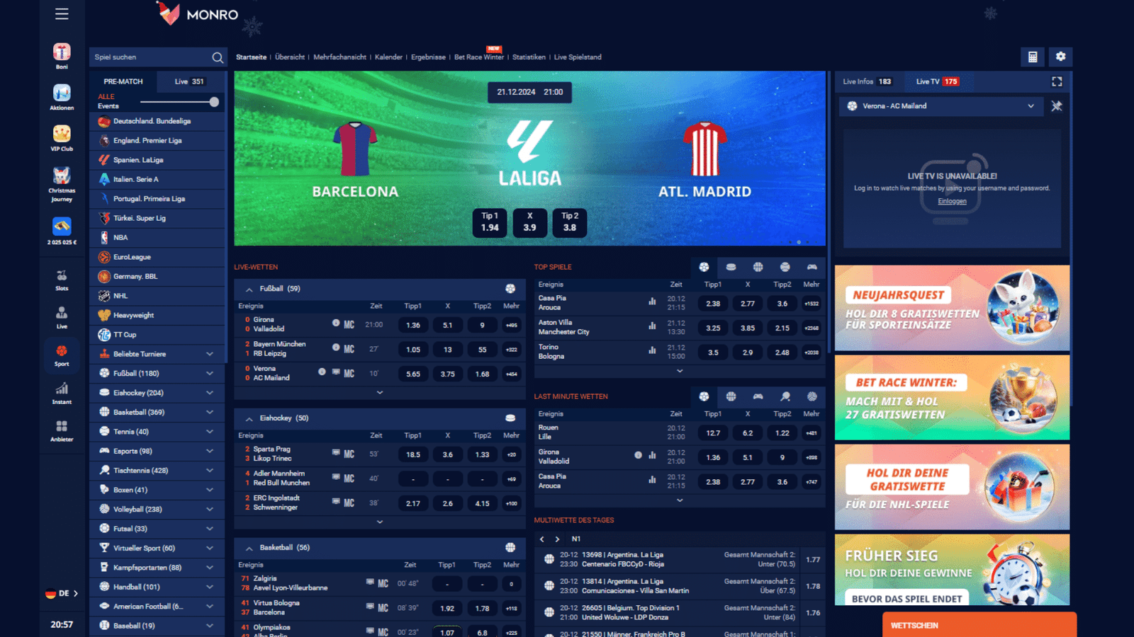 Monro Sportwetten Ohne Limit Live Wetten 1920x1080